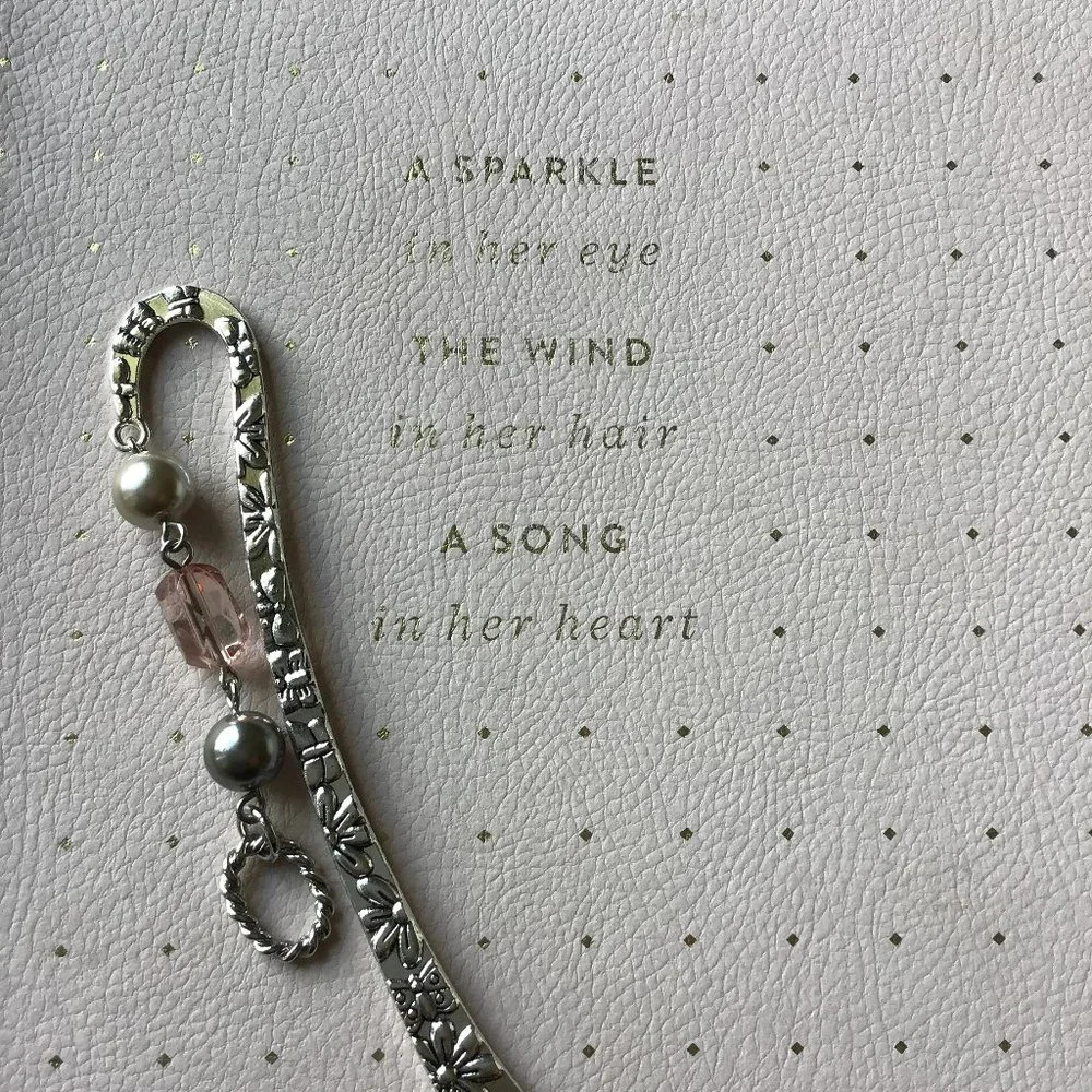 Tibetan Metal‎ Sun, Stars, and Flowers Beaded Hook Bookmark